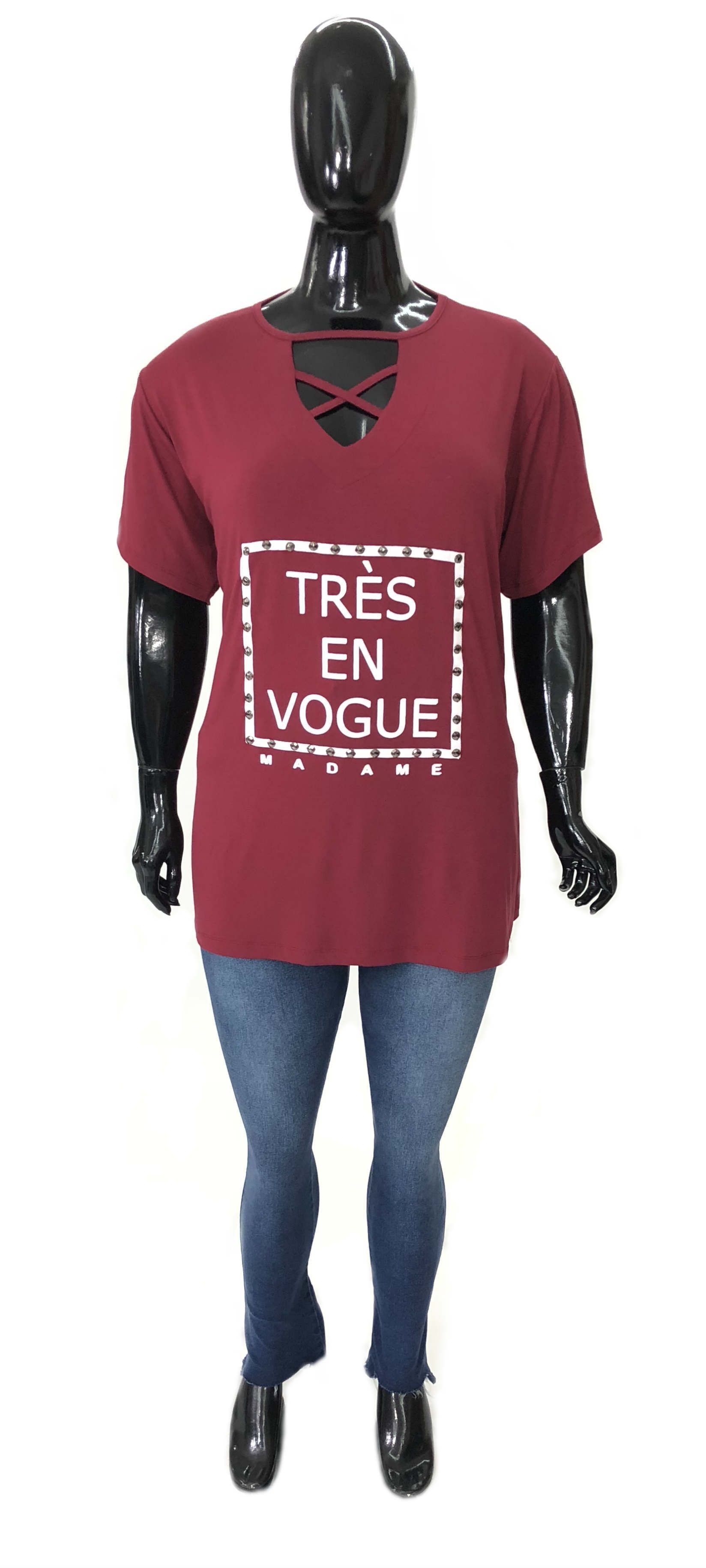 Blusa Plus Size de ViscoLycra Vogue Ref 02904 / Cala Plus Size Jeans Ref 02954